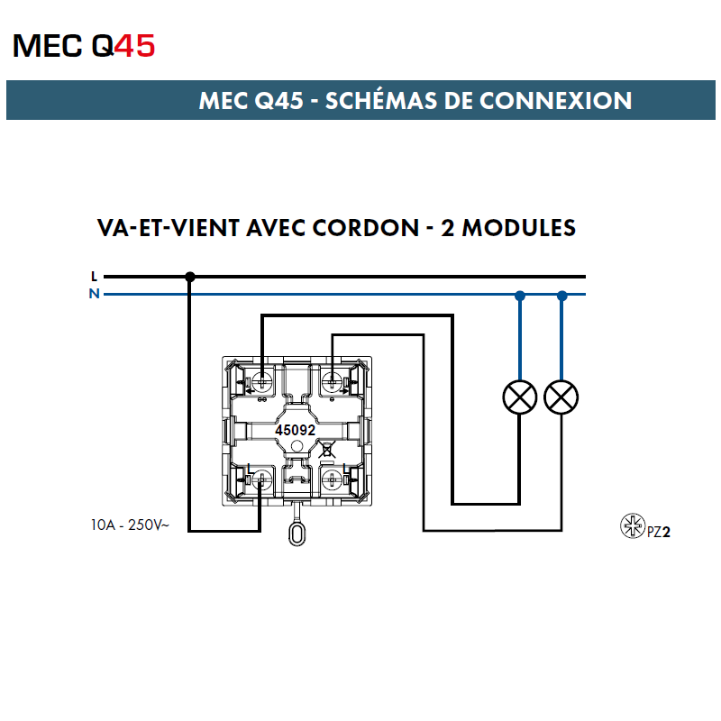 Va-et-Vient à cordon - 2 Modules MEC Q45