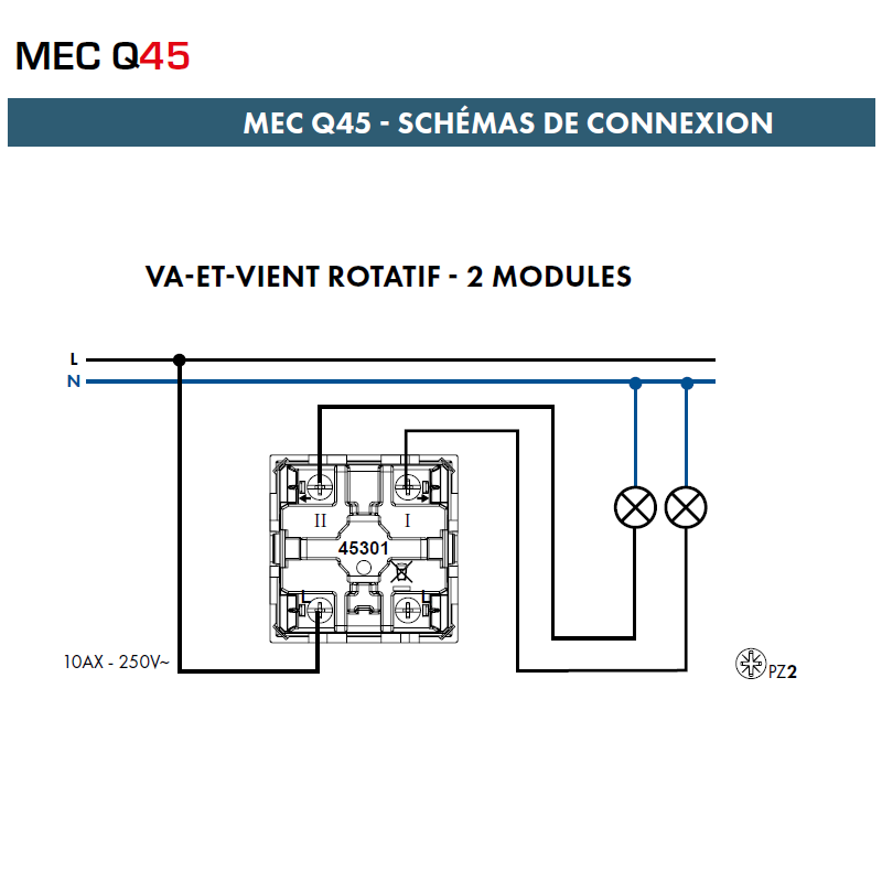 Va-et-Vient Rotatif - 2 modules Q45