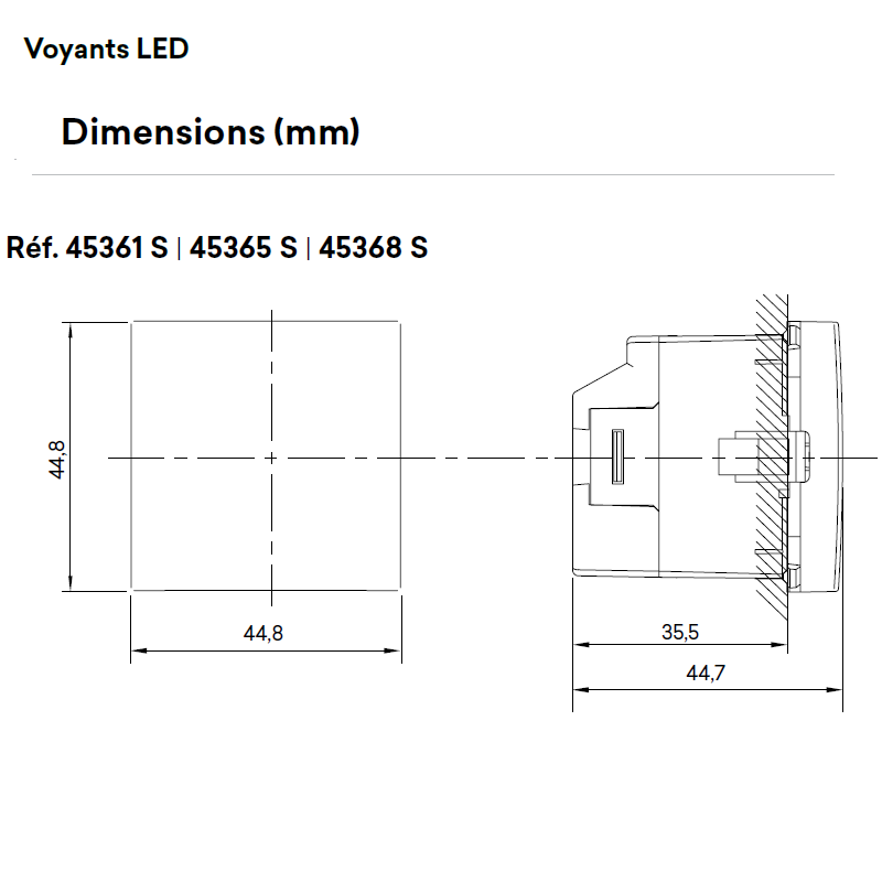 Voyant 2 états Vert/Rouge - 2 modules MEC Q45