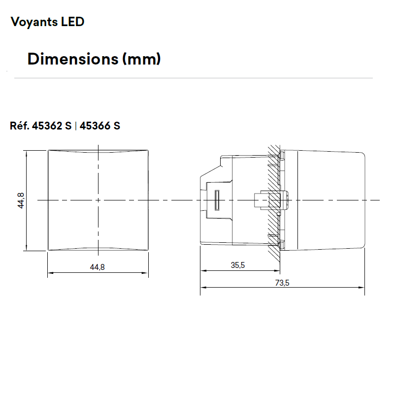 Voyant de Balisage Triangulaire - 2 Modules Quadro 45