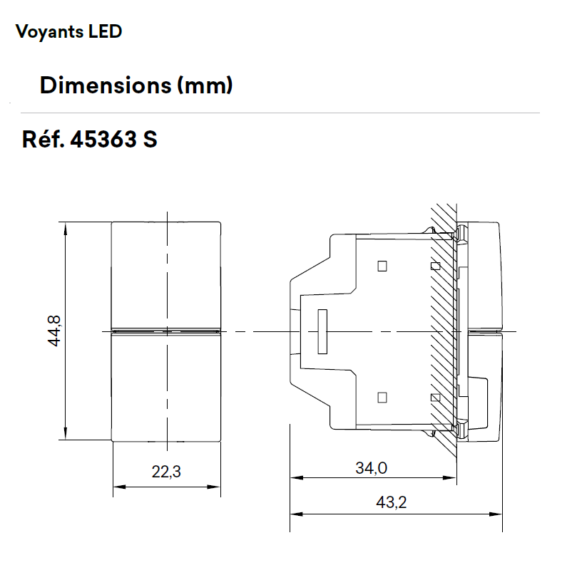 Voyant Double Vert/Rouge - 1 module MEC Q45