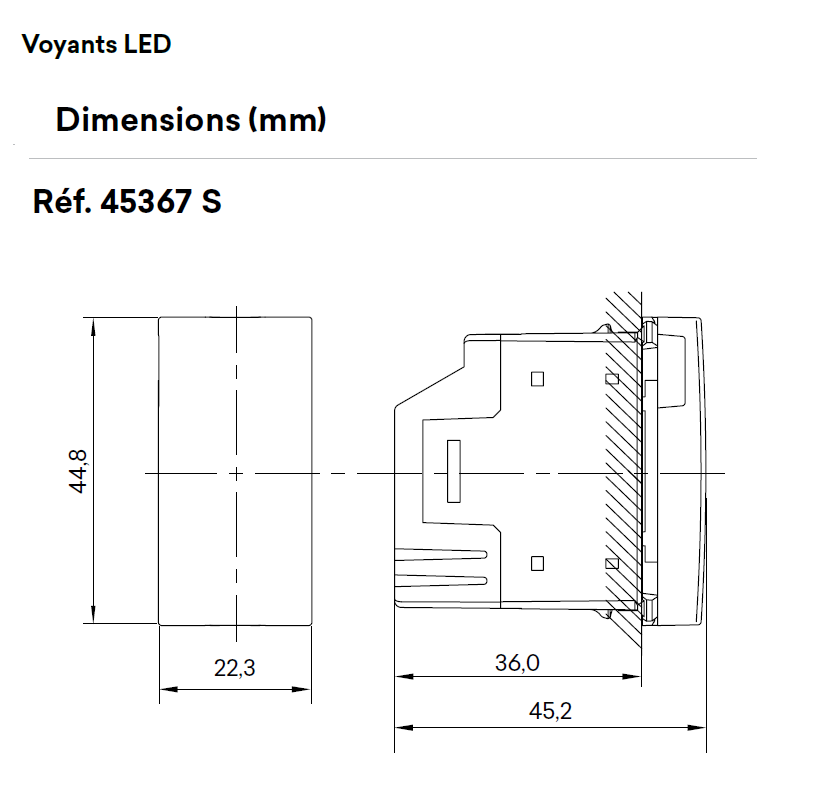 Voyant 2 états Vert/Rouge 12-24V - 1 module MEC Q45