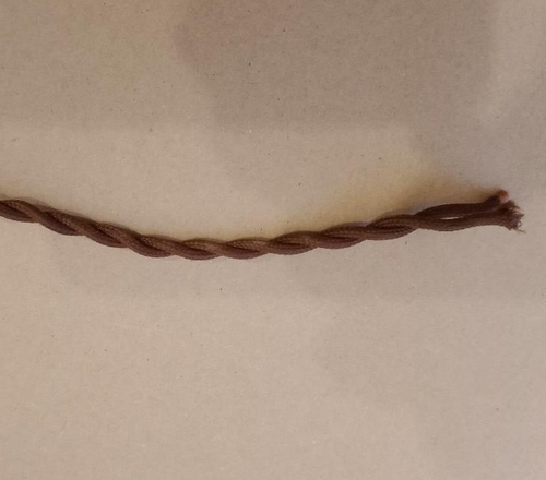 Câble tissé 2x0,75mm torsadé Brun