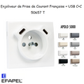 Enjoliveur de Prise de courant Française avec USB C+C APOLO 5000