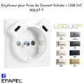 Enjoliveur pour prise Schuko avec USB C+C - LOGUS 90