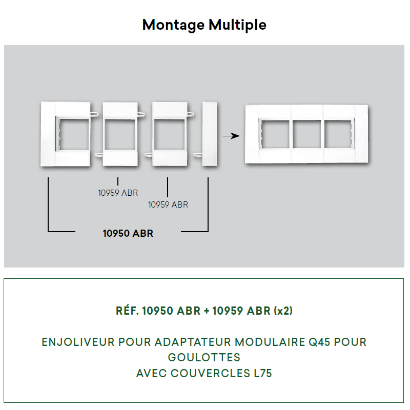 Enjoliveur pour Adaptateur Modulaire Q45 - 2 Modules
