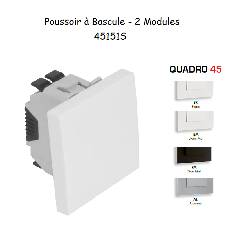 Poussoir à Bascule Semi-Assemblé - 2 Modules QUADRO 45