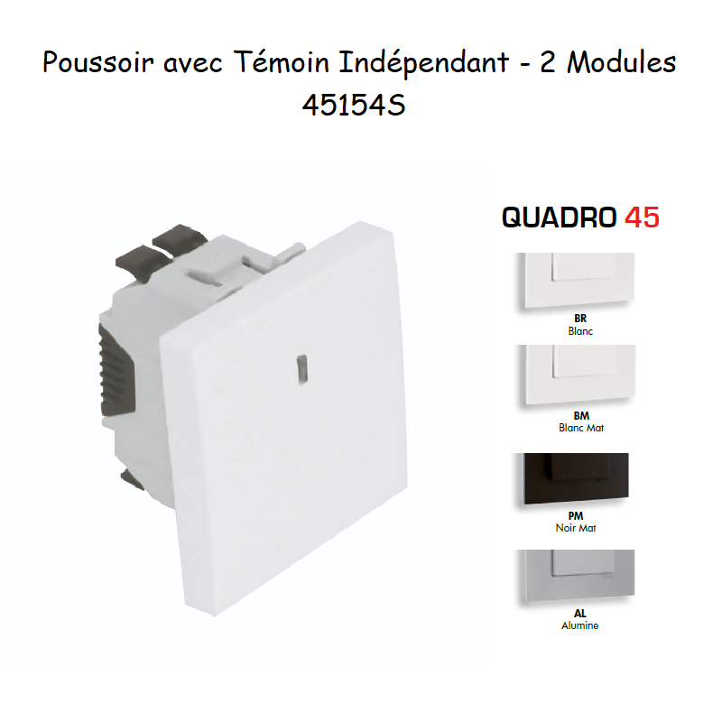 Poussoir à bascule Témoin 250V - 2 Modules MEC Q45