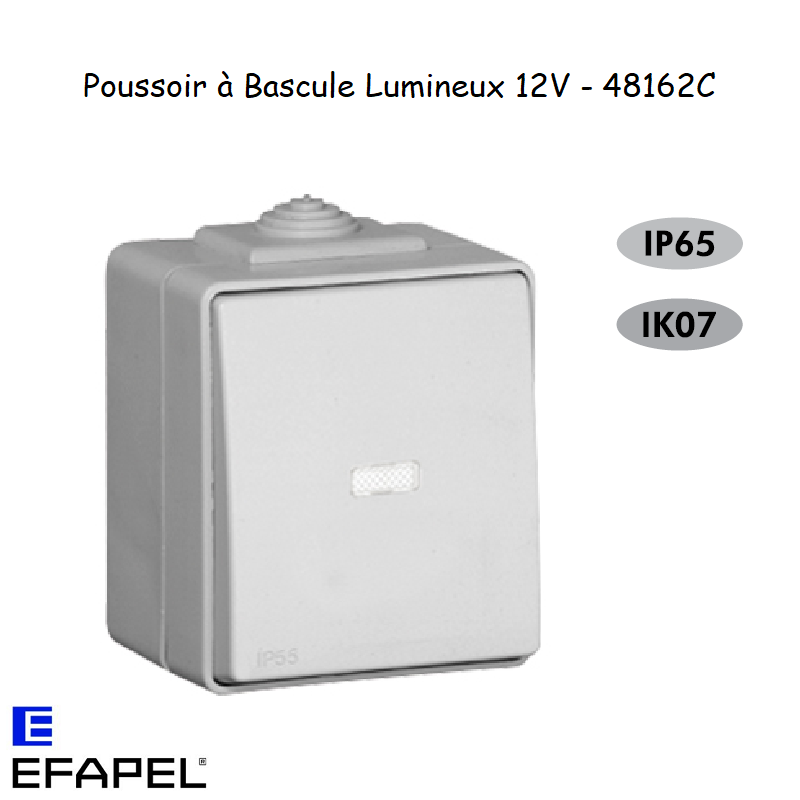 Poussoir à Bascule Lumineux 12V IP65